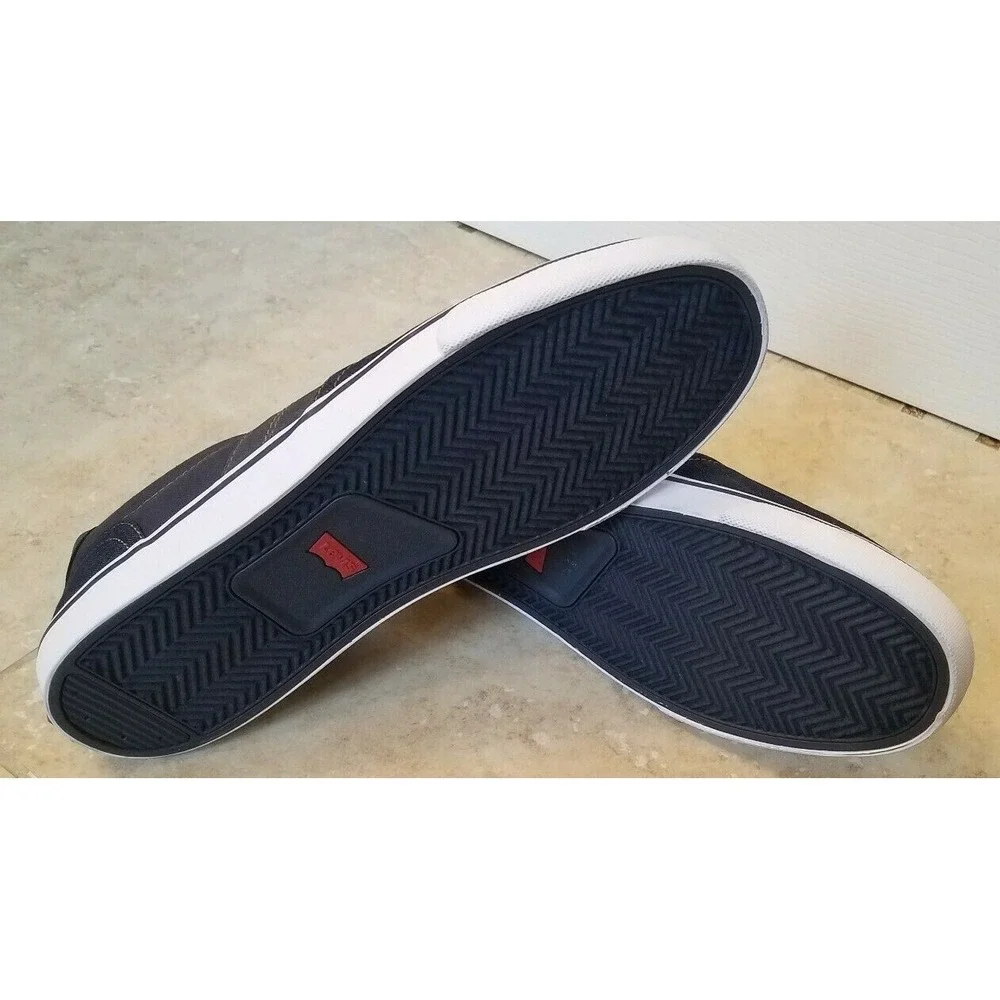 New Levis Men Dark Denim Shoes Canvas Casual‎ Sneakers Navy Blue sz 13